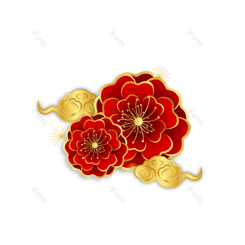 装饰图片,中国风元素,素材PNG,花朵免抠素材